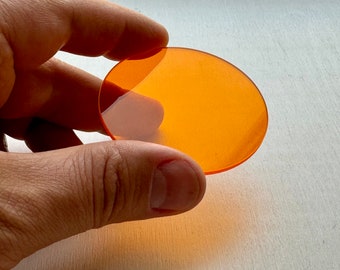 Orange Optical Glass Round, 59mm Polished Craft Supply