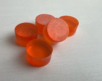 Orange Optic Glass Round Shapes - Jewelry Making, Craft Supplies (Set of 25)