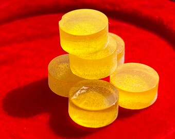 Yellow Optic Glass Rounds – Jewelry Making Supplies, UV Reactive, Set of 100
