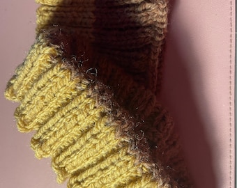 Aran Wool Boot Cuffs, Reversible Knit Welly Toppers