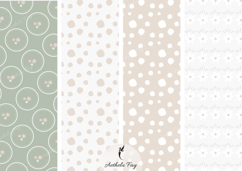 12 Nice Seamless Digital Paper Set Printable Scrapbook Papers Patterns ...