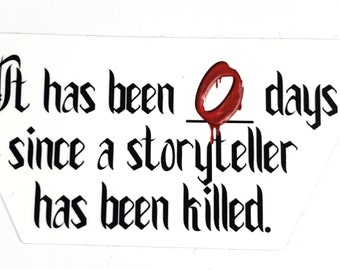 Zero Days Since Storyteller Killed Sticker Blood on the Clocktower