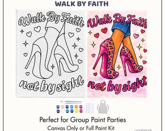 Zestaw do malowania na płótnie „Walk By Faith” | Aktywność grupowa w kościele Praise and Paint