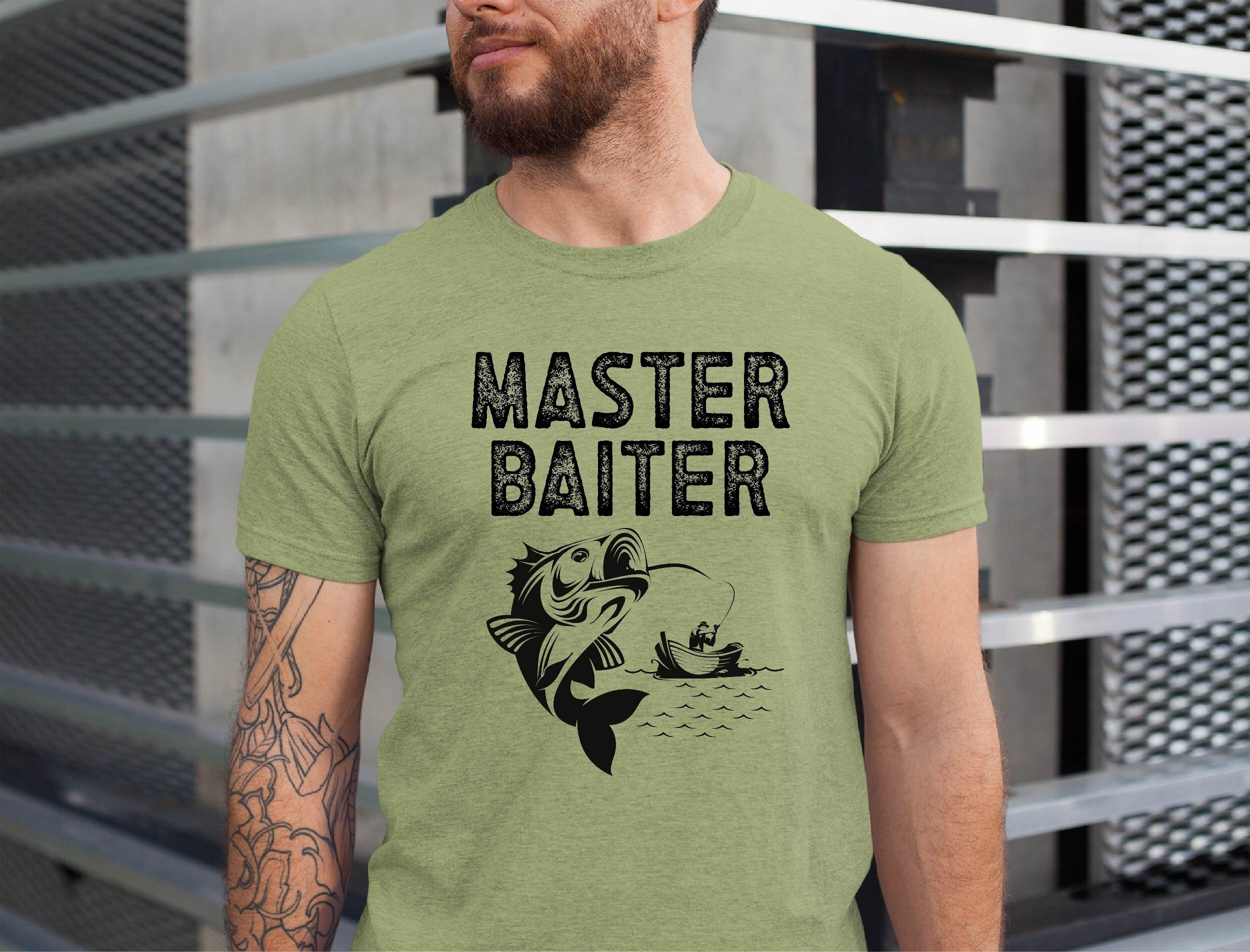 Master Baiter Shirt for Man,Fathers Day Gift for Fishing Dad ,Fishing Gift  for Men Shirt ,Bass Fishing Shirt ,Fishy Tee Shirt, Husband Shirt