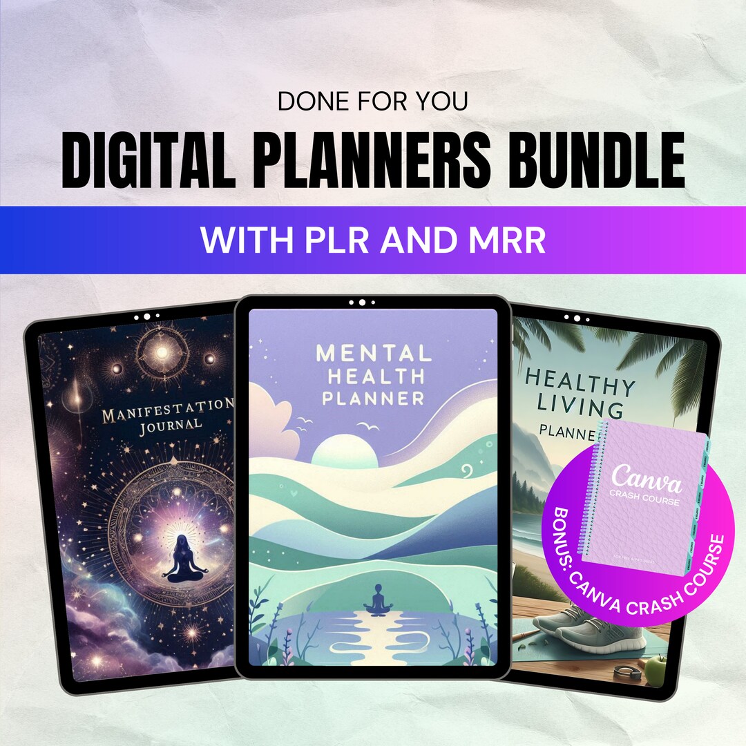 PLR Digital Planners Bundle, PLR Digital Products, Master Resell Rights ...