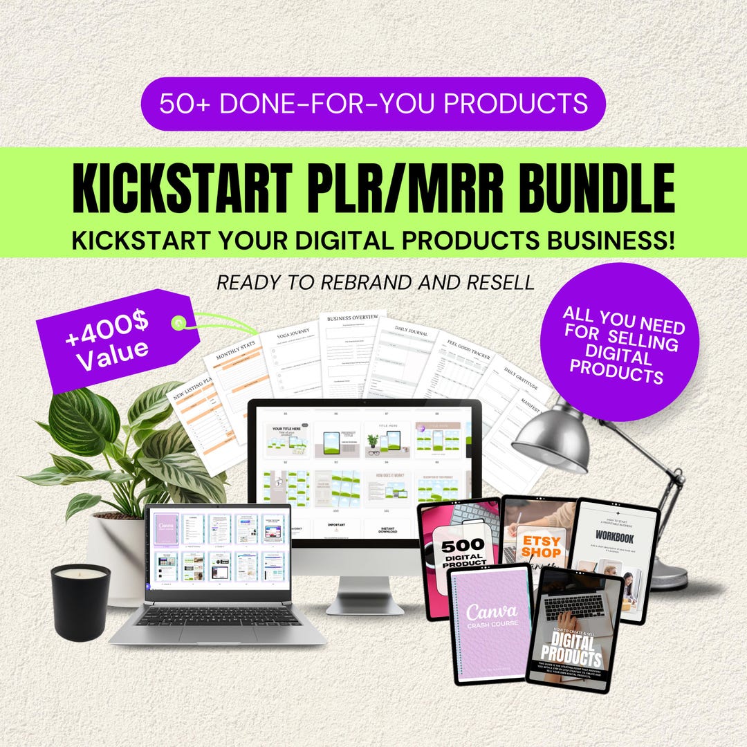PLR MRR Digital Products Bundle, Passive Income, Canva Templates ...