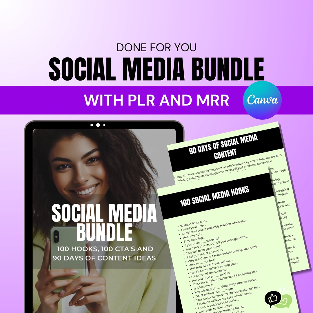 PLR Social Media Bundle With Master Resell Rights, PLR Digital Products ...