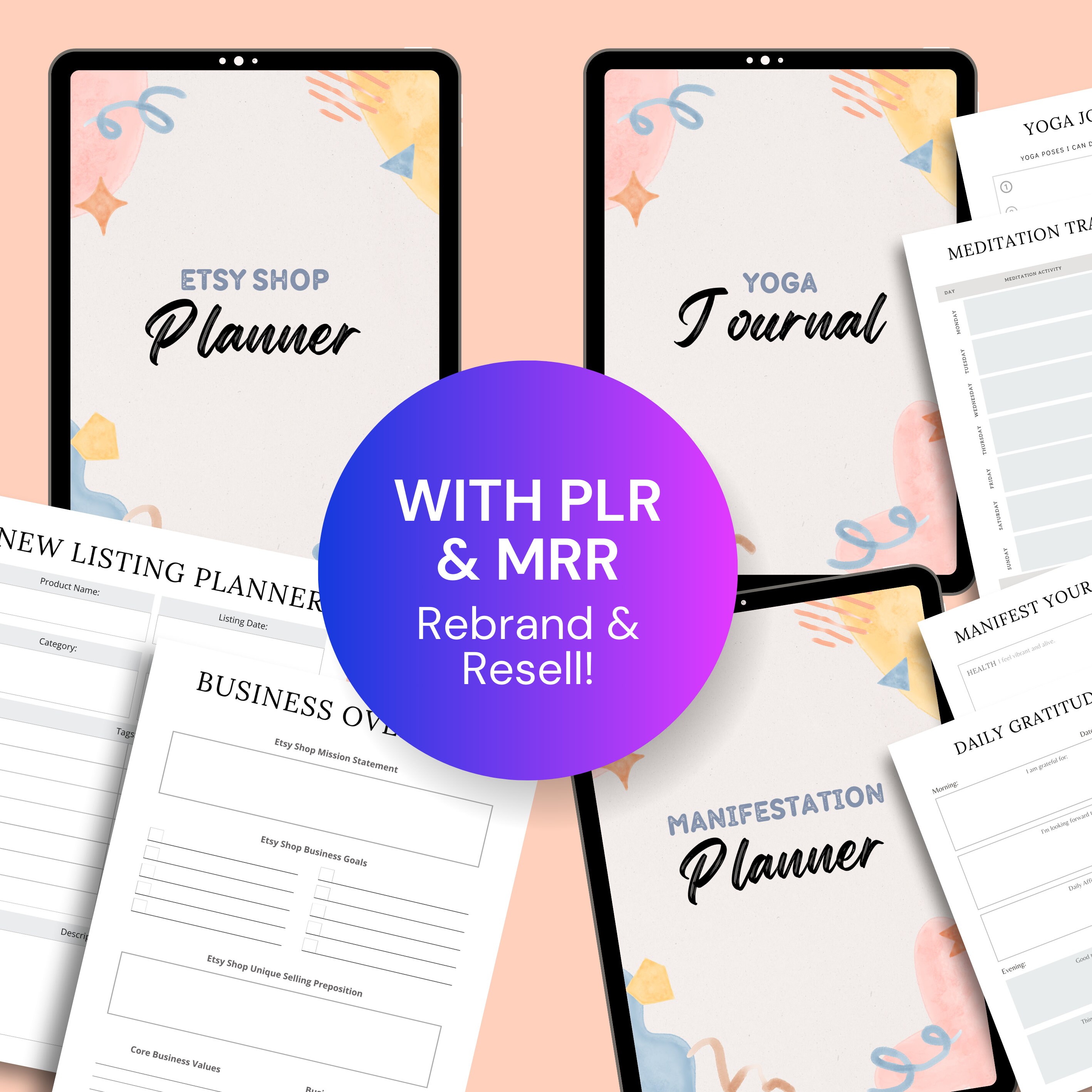 PLR Planner Bundle, PLR Digital Product, Digital Planners, Master ...