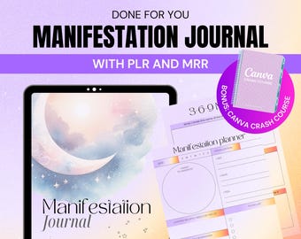 Manifestation Journal with Master Resell Right, PLR Digital Products, MRR, Vision Board, Digital Planner, Instant Download