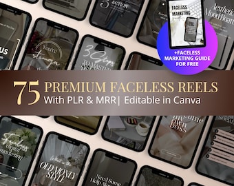Faceless Reels with PLR & MRR, Master Resell Rights, Faceless Marketing, Done For you to Sell On Etsy, Faceless Guide, PLR Digital Products