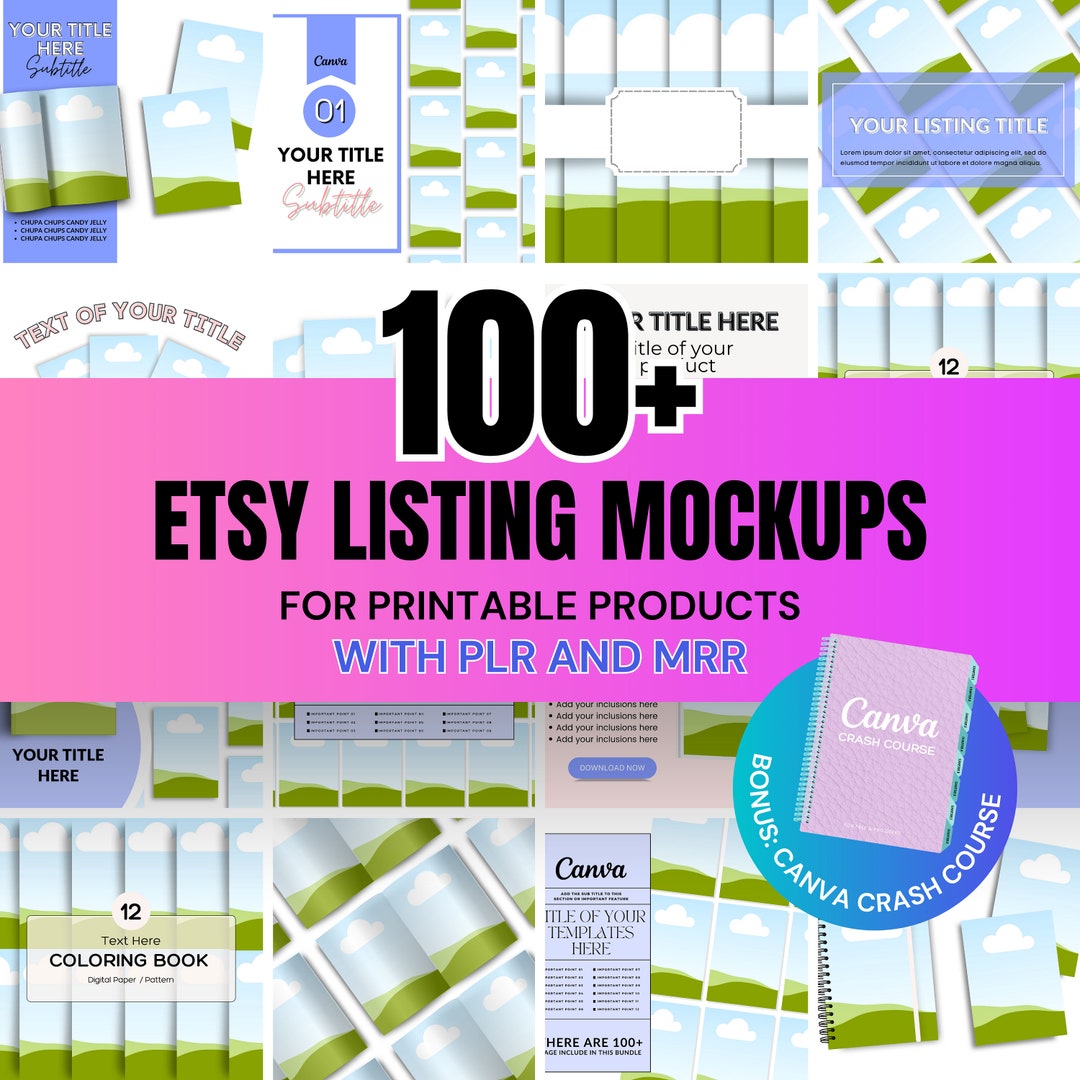 Etsy Listing Printable Product Mockups With PLR &amp; MRR, PLR Digital ...