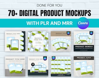 PLR Etsy Listing Digital Product Mockups, PLR Digital Products, Etsy Shop Template, Canva Templates, MRR, Master Resell Rights