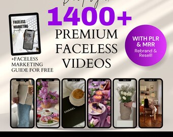 PLR Premium Faceless Videos with Master Resell Rights, Faceless Marketing Guide, PLR Digital Product, PLR Faceless Reels, Reels Guide