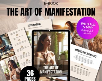 PLR Manifestation Guide with Master Resell Rights, E-book, PLR MRR Digital Product, Manifesting, Spiritual Guide, Law of Attraction