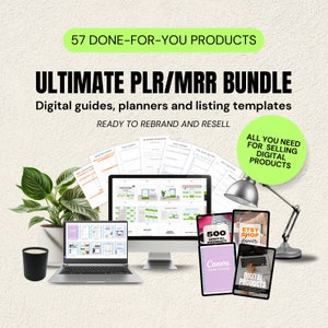 Ultimate PLR MRR Bundle, PLR Digital Product, Canva Templates, Master Resell Rights, How to sell on Etsy, Planners, Passive Income