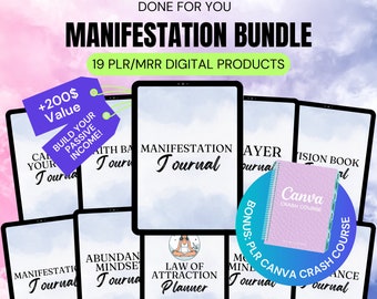 PLR Manifestation Bundle with Master Resell Right, PLR Digital Products, MRR, Manifestation Journal, Spiritual Journal, Digital Planner