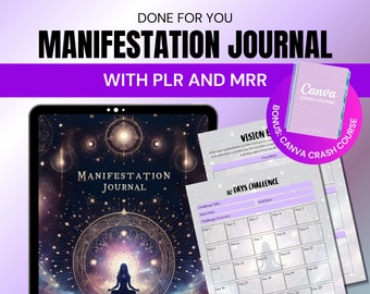 PLR Manifestation Journal with Master Resell Right, PLR Digital Products, MRR, Vision Board, Spiritual Journal, Digital Planner