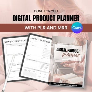 PLR Digital Product Planner With Master Resell Rights, Canva Template, Done for you Digital Product