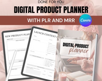 PLR Digitaler Produktplaner mit Master-Resell-Rechten, Canva-Vorlage, für Ihr digitales Produkt erstellt