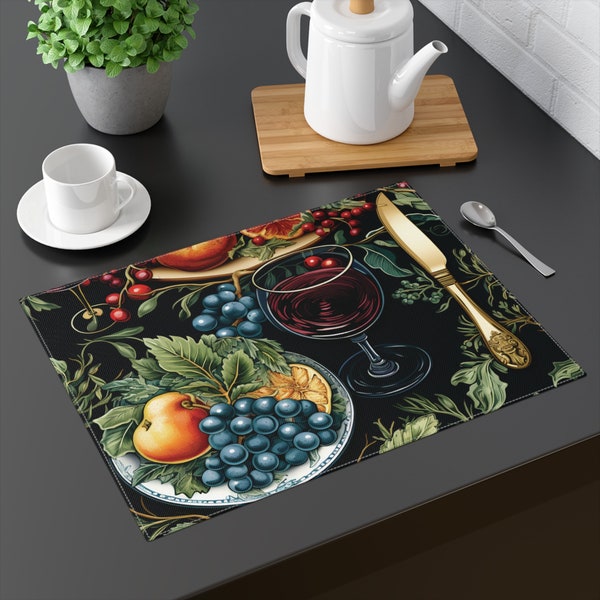 Fabric Placemats | Dinning Room Table Set | Christmas Dinnerware | Modern Winter