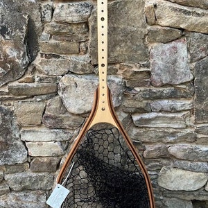 Large Size - Maple/Walnut/Cherry - 27&quot; Handle with Ruler - Fishing Net - Landing Net - Made in USA - Small Business