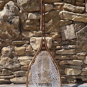 Large Size - Walnut/Ash - 25&quot; Handle with Ovals - Fishing Net - Landing Net - Made in USA - Small Business