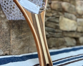 Tamaño pequeño - Arce/nogal/sapeli/cerezo - Extremo redondo - Red de pesca - Red de aterrizaje - Fabricada en EE. UU. - Pequeñas empresas