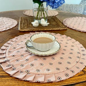 Handmade Reversible Quilted Placemats | Cottagecore Table Decor | Double-Sided Fabric Mats | Timeless Dining Decor
