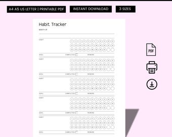 Weekly Habit Tracker Printable, Routine Goal Planner (Digital Download)