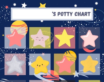 Space theme - little ones basics package (potty training, chore chart, letter practice, number practice)