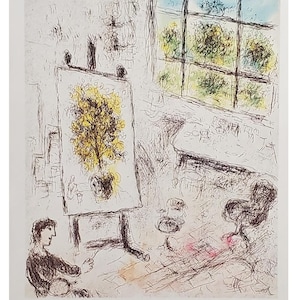 MARC CHAGALL exhibition poster, 1977 original print - Modern art - Vintage - Wall Decor - Home Decor