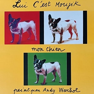 YSL Yves Saint Laurent X Andy Warhol Poster - LOVE 1991 - Neujahrs Poster - Modeikone - Französische Bulldogge Moujik - Wohnkultur - Wanddekoration
