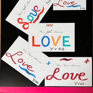 YSL Yves Saint Laurent Poster - LOVE 1990, original edition - Vintage Lithographie - Neujahr Poster - Mode - Home Decor - Wanddekoration
