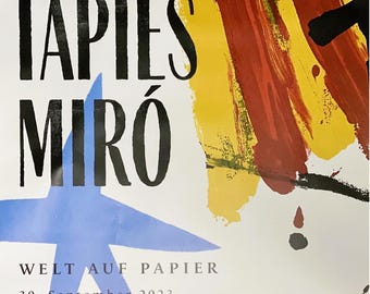 MIRO + TAPIES Rare Exhibition Poster - Iconic Spanish Painters