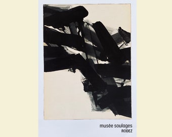 Exhibition poster SOULAGES - Musée Pierre Soulages 2022 - Modern art - Original print