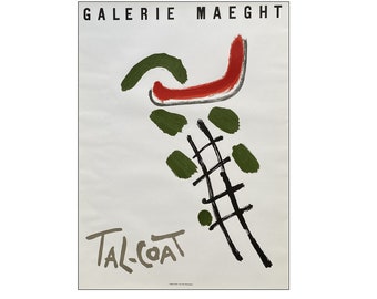 Affiche de l'exposition TAL COAT - Lithographie originale de 1959 - impression vintage - Galerie Maeght Paris