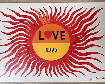 YSL 1983 LOVE Poster (c) Yves Saint Laurent Foundation - Etsy