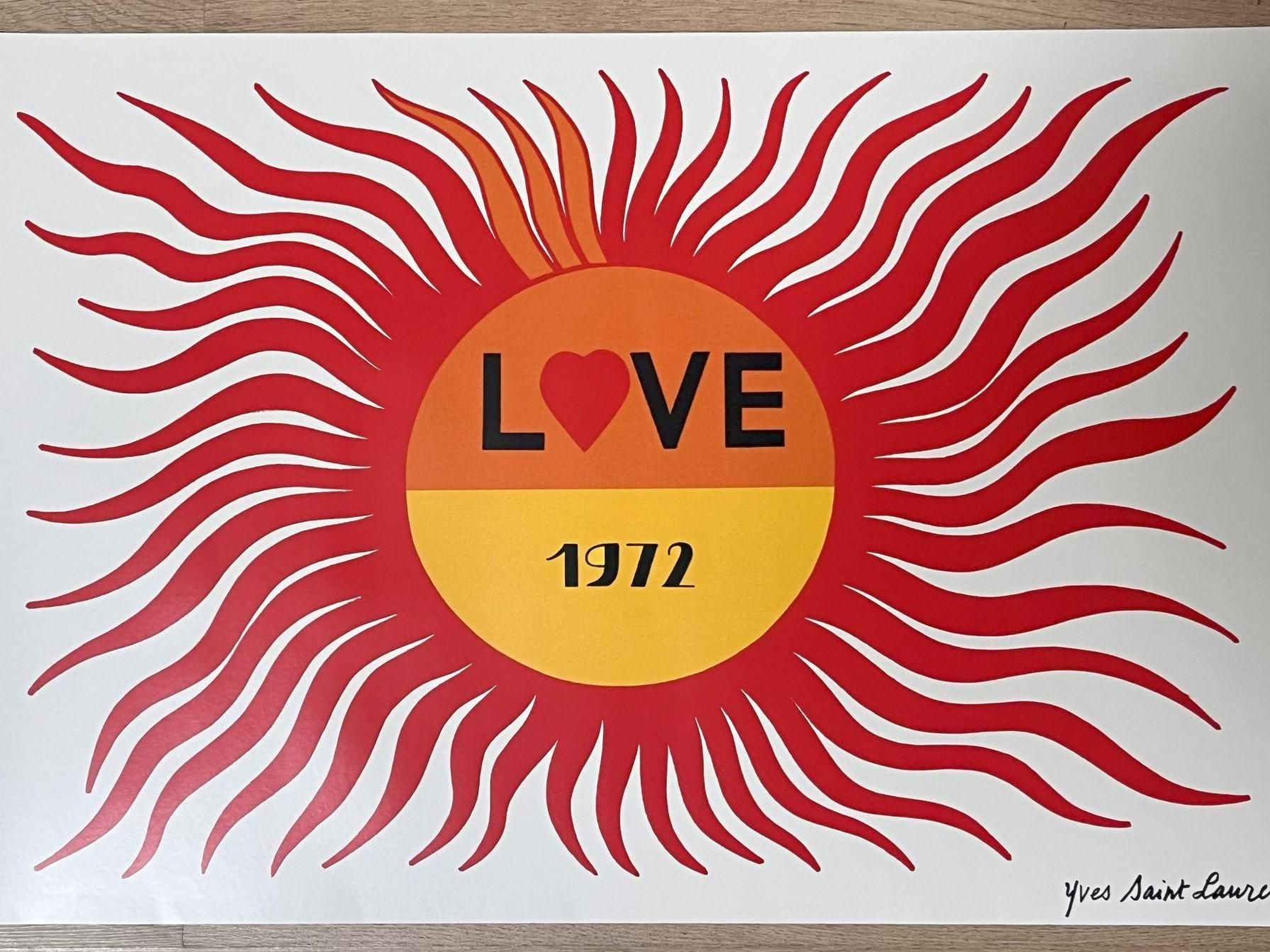 YSL 1972 LOVE Poster, Yves Saint Laurent (c) YSL Foundation - New