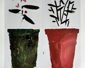 Gérard GASIOOROWSKI, originele tentoonstellingsposter 1999 - moderne kunst - bloemen