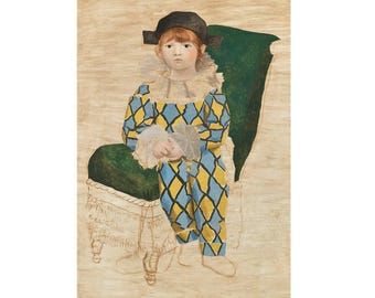 Cartel de la exposición PICASSO 2021, Museo Picasso de París - Arlequin - Arte moderno - Ecole de Paris - Decoración de pared - Decoración del hogar