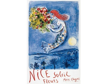 Marc CHAGALL exhibition poster - "Nice baie des anges" 1962 - Modern art