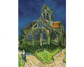 Cartel de la exposición Vincent VAN GOGH: "L'église d'Auvers" @ Musée d'Orsay, París - Impresionismo - Impresión del museo - Decoración de la pared - Decoración del hogar