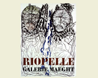 Affiche de l'exposition RIPOELLE @ Galerie Maeght (1974) - Lithographie originale - vintage - Art moderne
