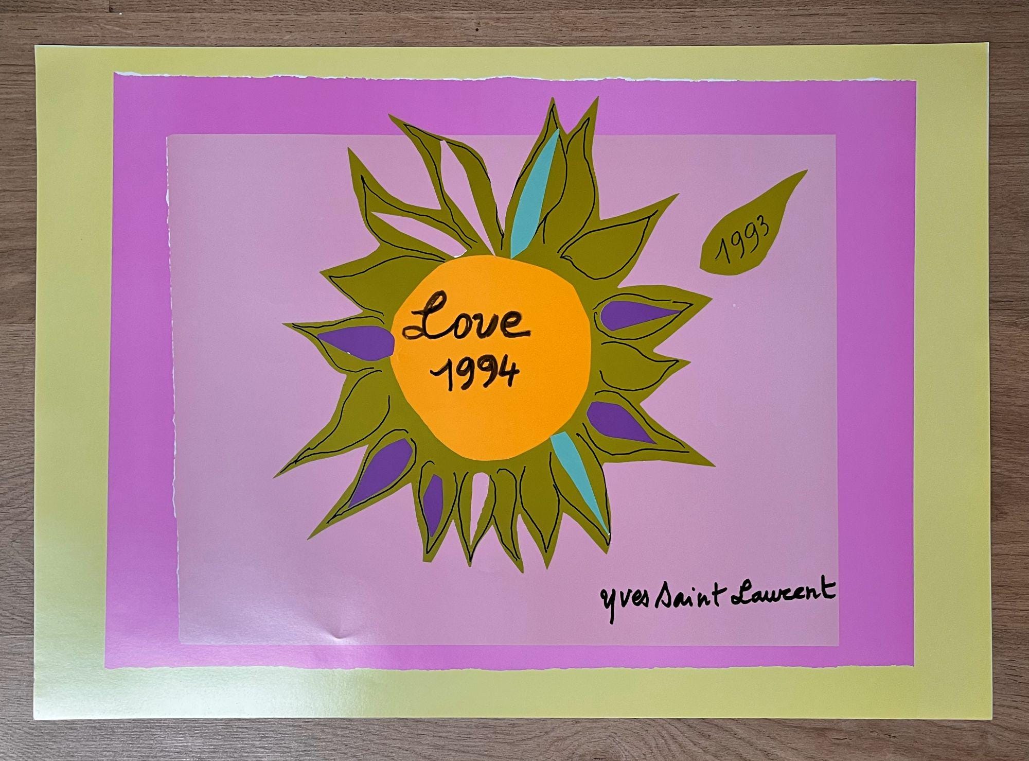 Vintage YSL 1994 LOVE Poster - Rare First Edition - Yves Saint