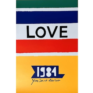 YSL Yves Saint Laurent Poster - LOVE 1984, rare original edition - Lithograph print - New Year Poster - Fashion - Home Decor - Wall Decor