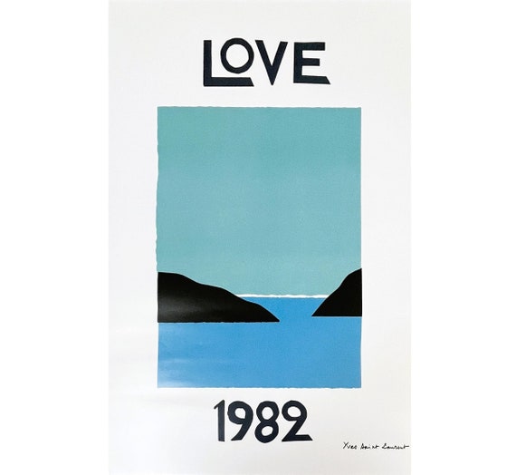 1988年Yves Saint Laurent ヴィンデージアートポスター YSL 1982 LOVE Poster by Yves Saint Laurent (c) YSL Foundation - Etsy