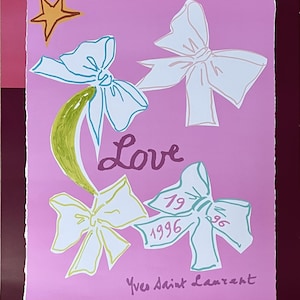 YSL Yves Saint Laurent Poster - LOVE 1996 - - Saint Laurent - Mode Ikone - Neujahrs Poster - Wohnkultur - Wanddekoration - YSL Foundation