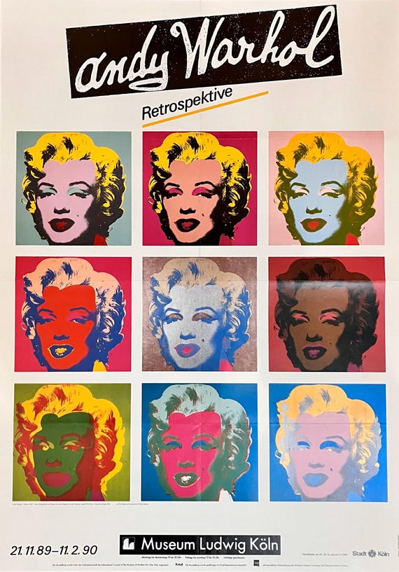 Marilyn Monroe, 1989 WARHOL Exhibition Poster - Modern Art