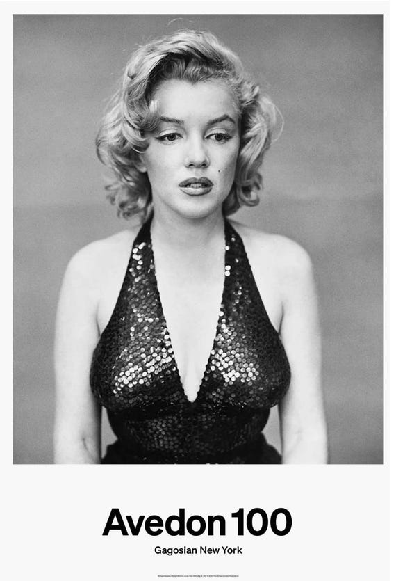 額装品/Marilyn Monroe as（リチャード アベドン） Marilyn Monroe as Clala Bow/リチャード アベドン/額装済