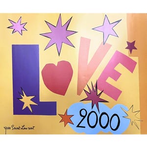 YSL Yves Saint Laurent Poster - LOVE 2000 - Saint Laurent - Neujahrsplakat - Ikone - Mode - Wohnkultur - Wanddeko - YSL Foundation